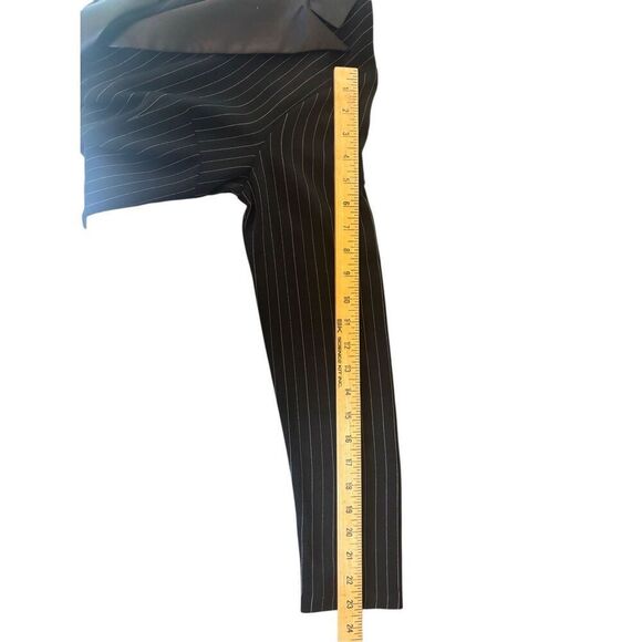 Frederick of Hollywood  Vintage Black Pinstripe Blazer with Satin Lapel and Pear - Picture 9 of 12